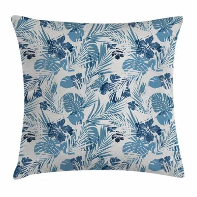 Ambesonne Leaf Hawaiian Flowers Palm Tree Square Pillow Cover