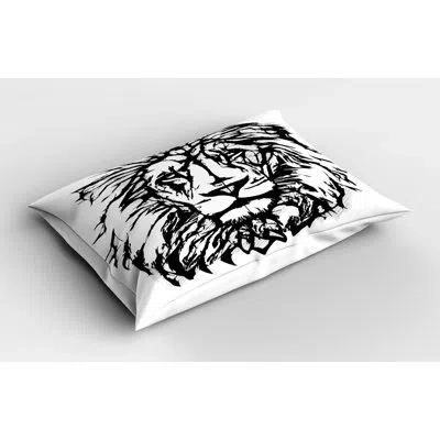 Ambesonne Lion Sham In Black