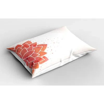 Ambesonne Lotus Flower Sham In White;orange