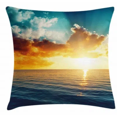 Ambesonne Majestic Sunset Over The Sea Indoor / Outdoor 28" Throw Pillow Cover Majestic Sunset Over The Sea Sc