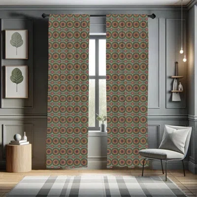 Ambesonne Mandala Window Curtains, Colorful Art Inspiration Mystical Chinese Design Blossoms, Lightweight Deco