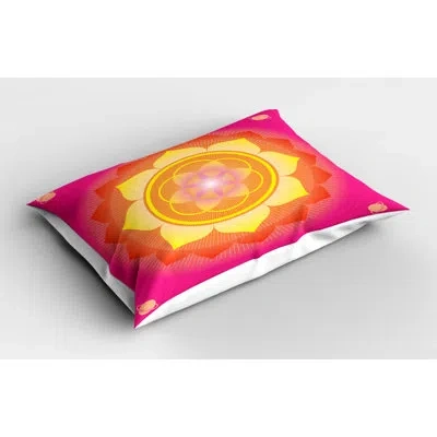 Ambesonne Manly Lotus Sham In Yellow;pink;orange