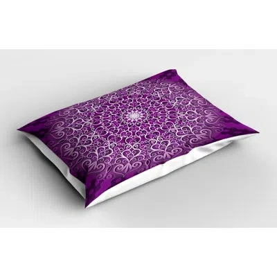 Ambesonne Manly Mandala Sham In White;purple