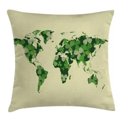 Ambesonne Map Saint Patrick Day Clover Pillow Cover