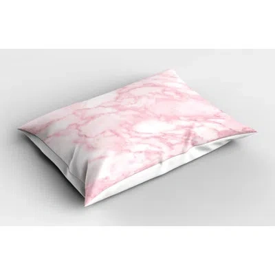 Ambesonne Marble Sham In White;pink
