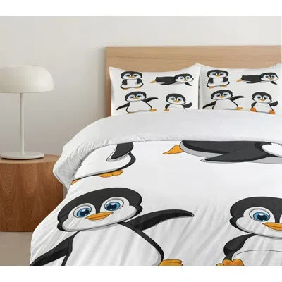Ambesonne Microfiber Duvet Cover Set In Blue;black;orange