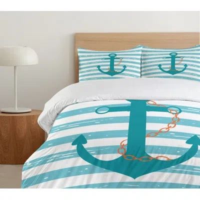 Ambesonne Microfiber Duvet Cover Set In White;teal;turquoise
