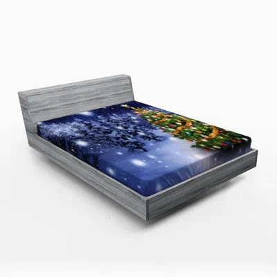 Ambesonne Microfiber Fitted Sheet In Blue