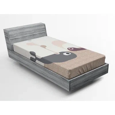 Ambesonne Microfiber Fitted Sheet In Brown;white