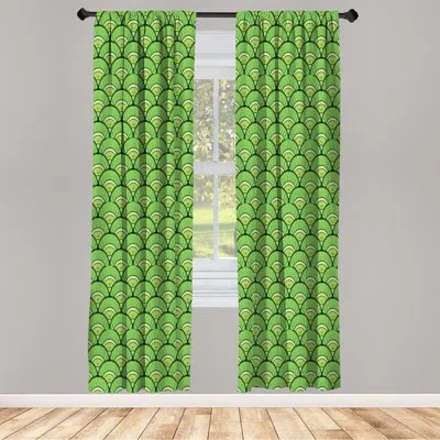 Ambesonne Microfiber Floral Semi-sheer Rod Pocket Curtain Panels