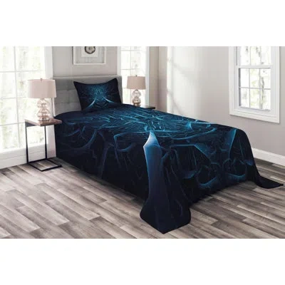 Ambesonne Microfiber Modern & Contemporary Coverlet / Bedspread Set In Blue,black