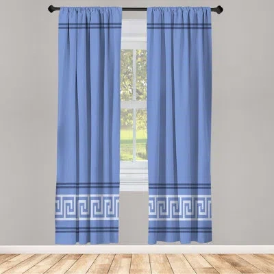 Ambesonne Microfiber Semi-sheer Curtain Pair In Black White,teal