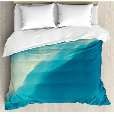Ambesonne Modern Oil Artwork Cloud Wave Image With Ombre Seem Colored Contemporary Artwork Duvet Cover Set