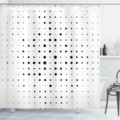Ambesonne Modern Shower Curtain Big Little Pop Art Dots  Black White