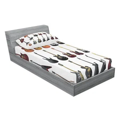 Ambesonne Music Sheet Set In Brown