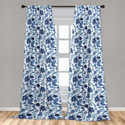 Ambesonne Nachum Pair In Dark Sky Blue And White