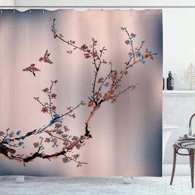 Ambesonne Nature Shower Curtain Set + Hooks In Pale Caramel