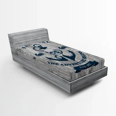 Ambesonne Nautical Fitted Sheet 2-pack Anchor Skull Sea Beige Navy Blue