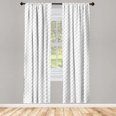 Ambesonne Ocean Semi-sheer Rod Pocket Sliding Panel