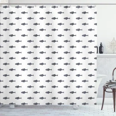 Ambesonne Ocean Shower Curtain Set + Hooks In Grey