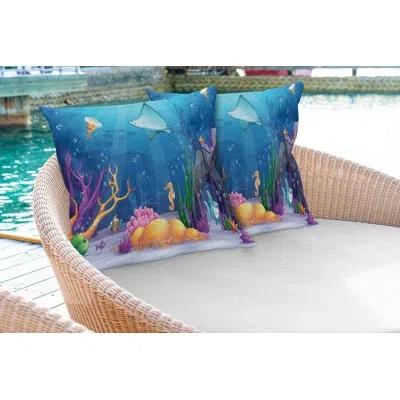 Ambesonne Ocean Throw Pillow Case Marine Life Fish Moss Square Cushion Cover 20 Inches
