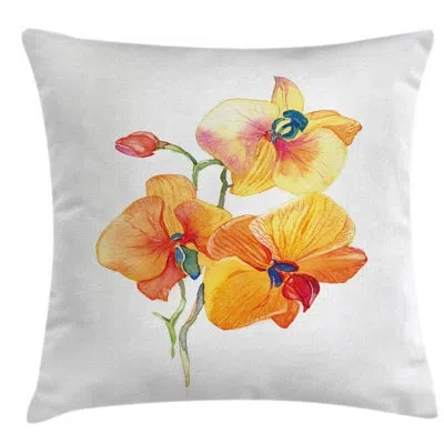 Ambesonne Orchid Petals Wild Flower Indoor / Outdoor Floral 40" Throw Pillow Cover