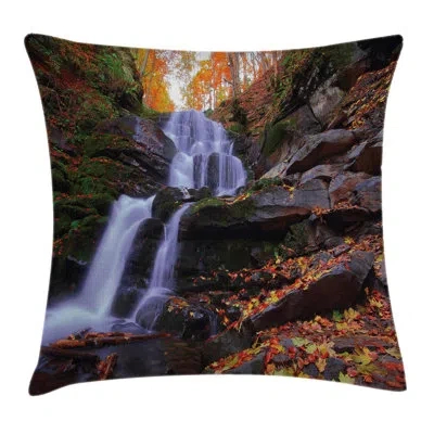 Ambesonne Outdoor Mountain And Waterfall Pillow Cover