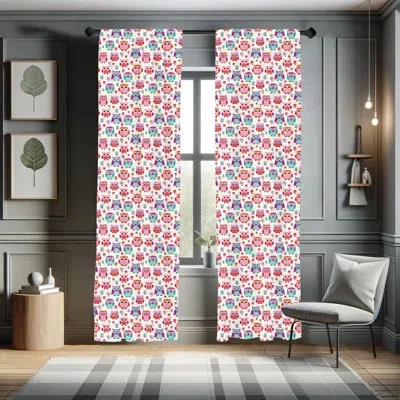 Ambesonne Owls Semi-sheer Rod Pocket Curtain Panels
