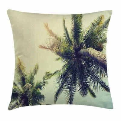 Ambesonne Palm Tree Tropical Summer Beach Square Pillow Cover