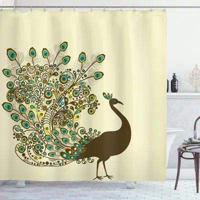Ambesonne Peacock Shower Curtain Peacock Bird Profile  Multicolor