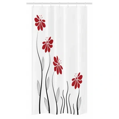 Ambesonne Petals With Striped Leaves And Lines Modern Geometric Design Print Single Shower Curtain
