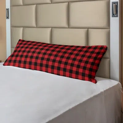 Ambesonne Plaid Body Pillow Case Cover With Zipper, Lumberjack Fashion Buffalo Checks Pattern Retro Style Grid