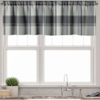 Ambesonne Plaid Window Valance Classic Buffalo Tartan Lines 54"x12" Purpleblue Grey Yellow In Gray;beige