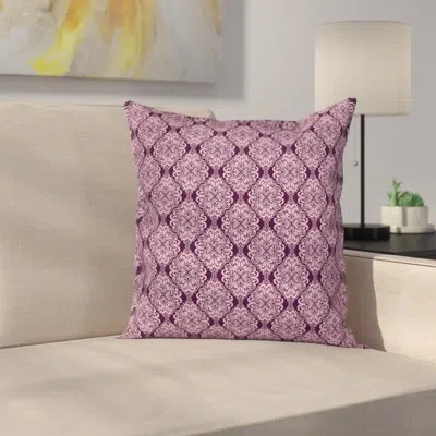 Ambesonne Plum Damask Floral Swirls Square Pillow Cover