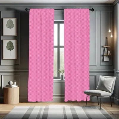 Ambesonne Polka Dots Semi-sheer Rod Pocket Curtain Panels In Pink