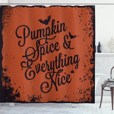 Ambesonne Pumpkin Spice Shower Curtain Set + Hooks