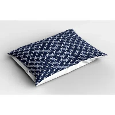 Ambesonne Quatrefoil Sham In Blue;white