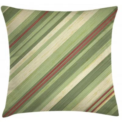 Ambesonne Red Green Diagonal Stripes On Old Aged Design Indoor / Outdoor Striped 36" Throw Pillow Cover