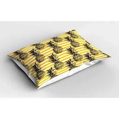 Ambesonne Retro Grunge Sham In Blue;yellow;orange