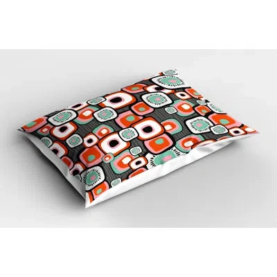 Ambesonne Retro Sham In Blue;gray;red