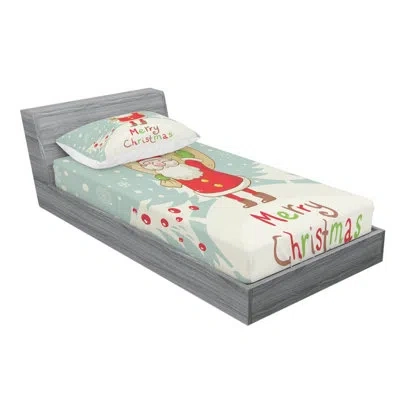 Ambesonne Santa Sheet Set In Red