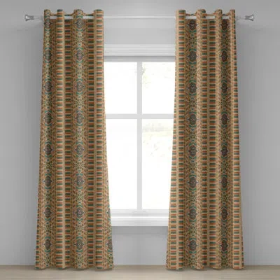 Ambesonne Sateen Floral Blackout Grommet Curtain Panel