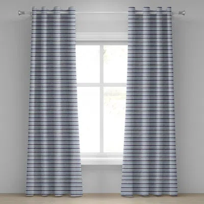 Ambesonne Sateen Striped Blackout Grommet Curtain Panels