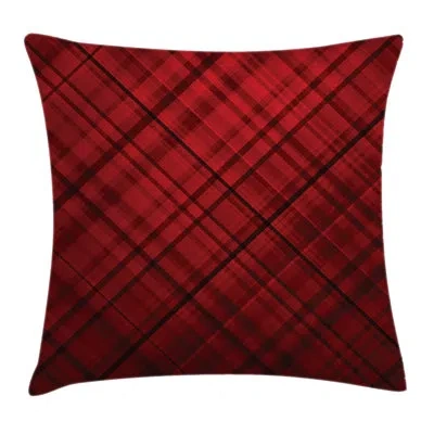 Ambesonne Scottish Kilt Pattern Square Pillow Cover