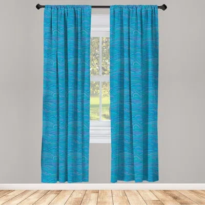 Ambesonne Sea Semi-sheer Rod Pocket Curtain Panels