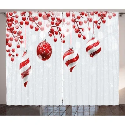 Ambesonne Semi-sheer Rod Pocket Curtain Panels