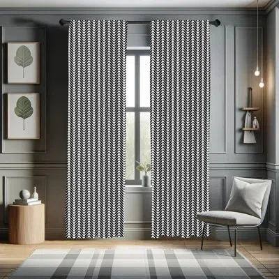Ambesonne Semi-sheer Rod Pocket Curtain Panels