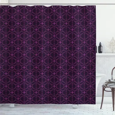 Ambesonne Shower Curtain Set + Hooks In Eggplant Purple