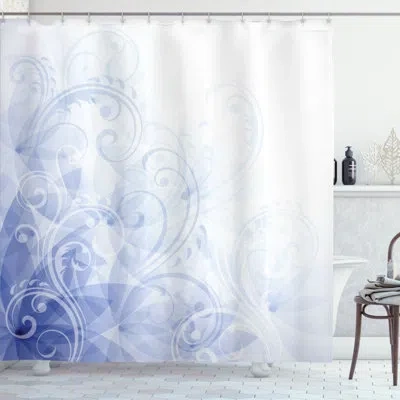 Ambesonne Shower Curtain Set + Hooks In Violet Blue Pale Blue