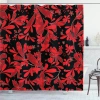Ambesonne Shower Curtain Set + Hooks In White Black Ruby